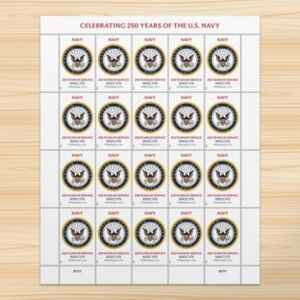 100 U.S. Navy USN 250th USPS Stamps Military Postage‎ Stamp Army Marines